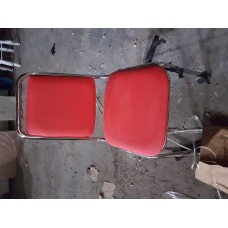 Metal Chair Padded Red