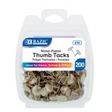 Bazic Thumb Tacks Nickel 200pc