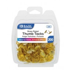 Bazic Thumb Tacks Brass 200pc
