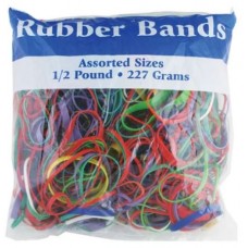 Bazic Rubber Bands Assorted 1/2LB