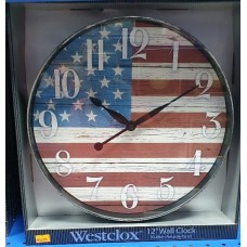 Westclox 12" Wall Clock American Flag