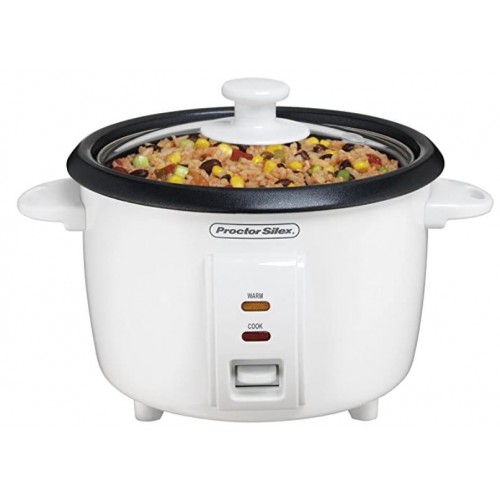 Proctor Silex 4-Cups uncooked resulting in 8-Cups Cooked Rice Cooker, White (37534Y)