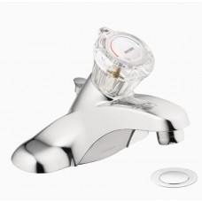 Moen Adler Chrome 1-Handle 4-in Centerset WaterSense Bathroom Faucet (Drain Included)