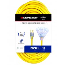 Extension Cord 12/3 50ft Power Block yellow