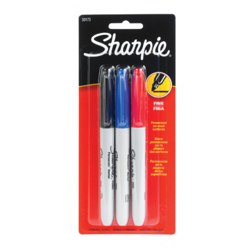 Marker Sharpie Fine Black, Blue, Red 3 PK