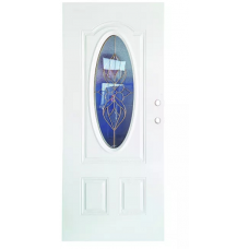 Doors Metal Decorated Oval Glass