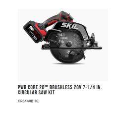 Skil Circular Saw CR5440B-10 20V 7-1/4" Brushless