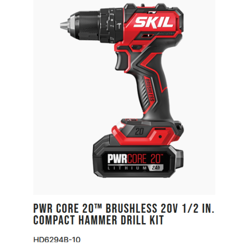 Skil Hammer Drill Kit 20V with Battery & Charger HD6294B &CB5197B-21