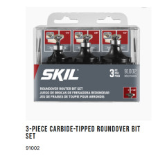 Skil 3Pc Router Bit Roundover Set 91002