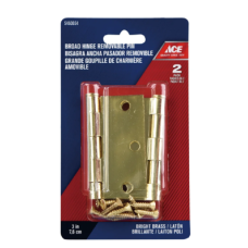 ACE hinge 2-1/2 in x 1-11/16 in Brass Plated 2 Pack