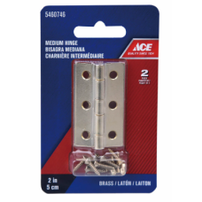 ACE hinge 2 in x 1-3/16 in Brass plated 2 Pack